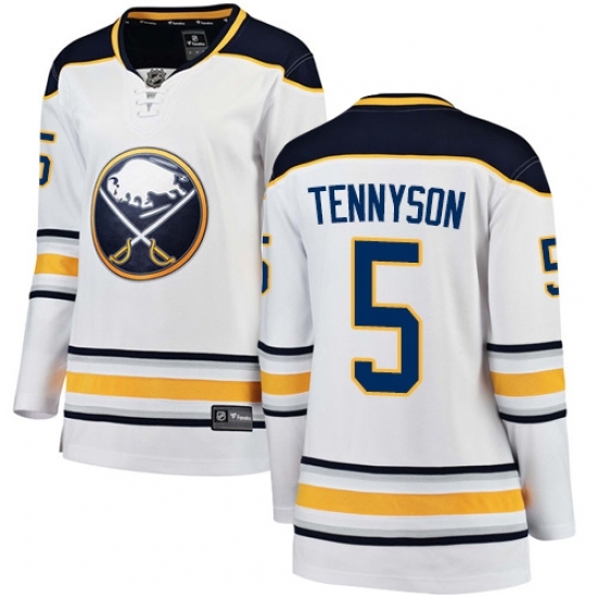 Women's Buffalo Sabres #5 Matt Tennyson Fanatics Branded White Away Breakaway NHL Jersey Women's Buffalo Sabres #5 Matt Tennyson Fanatics Branded White Away Breakaway NHL Jersey