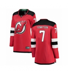 Women's New Jersey Devils #7 Matt Tennyson Fanatics Branded Red Home Breakaway Hockey Jersey Women's New Jersey Devils #7 Matt Tennyson Fanatics Branded Red Home Breakaway Hockey Jersey