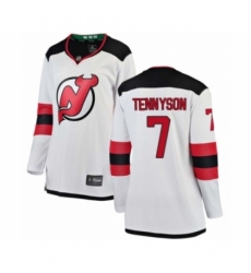 Women's New Jersey Devils #7 Matt Tennyson Fanatics Branded White Away Breakaway Hockey Jersey