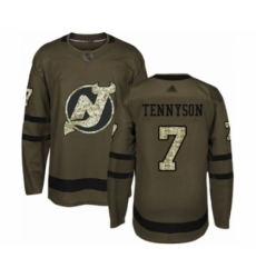 Youth New Jersey Devils #7 Matt Tennyson Authentic Green Salute to Service Hockey Jersey Youth New Jersey Devils #7 Matt Tennyson Authentic Green Salute to Service Hockey Jersey