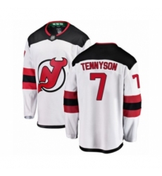 Youth New Jersey Devils #7 Matt Tennyson Fanatics Branded White Away Breakaway Hockey Jersey