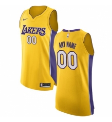 Men's Los Angeles Lakers Nike Gold Authentic Custom Jersey - Icon Edition