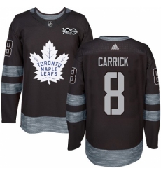 Men's Adidas Toronto Maple Leafs #8 Connor Carrick Authentic Black 1917-2017 100th Anniversary NHL Jersey