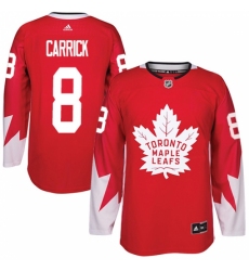 Men's Adidas Toronto Maple Leafs #8 Connor Carrick Authentic Red Alternate NHL Jersey