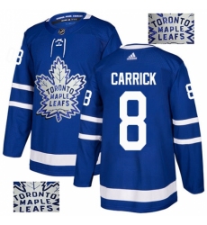 Men's Adidas Toronto Maple Leafs #8 Connor Carrick Authentic Royal Blue Fashion Gold NHL Jersey