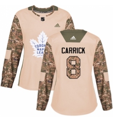 Women's Adidas Toronto Maple Leafs #8 Connor Carrick Authentic Camo Veterans Day Practice NHL Jersey
