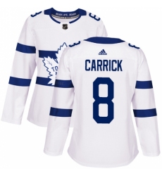 Women's Adidas Toronto Maple Leafs #8 Connor Carrick Authentic White 2018 Stadium Series NHL Jersey