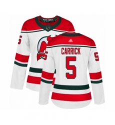 Women's New Jersey Devils #5 Connor Carrick Authentic White Alternate Hockey Jersey