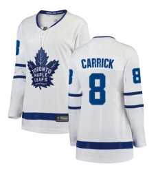Women's Toronto Maple Leafs #8 Connor Carrick Authentic White Away Fanatics Branded Breakaway NHL Jersey