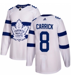 Youth Adidas Toronto Maple Leafs #8 Connor Carrick Authentic White 2018 Stadium Series NHL Jersey