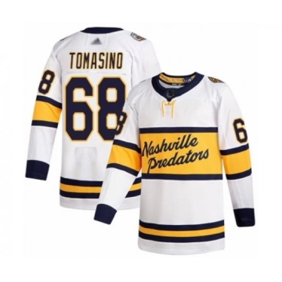 Men's Nashville Predators #68 Philip Tomasino Authentic White 2020 Winter Classic Hockey Jersey Men's Nashville Predators #68 Philip Tomasino Authentic White 2020 Winter Classic Hockey Jersey