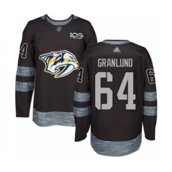 Men's Nashville Predators #64 Mikael Granlund Authentic Black 1917-2017 100th Anniversary Hockey Jersey Men's Nashville Predators #64 Mikael Granlund Authentic Black 1917-2017 100th Anniversary Hockey Jersey