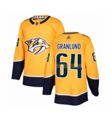 Men's Nashville Predators #64 Mikael Granlund Authentic Gold Home Hockey Jersey