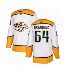 Men's Nashville Predators #64 Mikael Granlund Authentic White Away Hockey Jersey