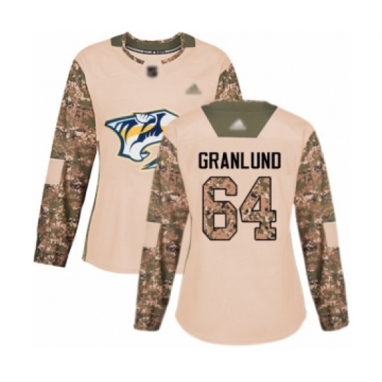 Women's Nashville Predators #64 Mikael Granlund Authentic Camo Veterans Day Practice Hockey Jersey Women's Nashville Predators #64 Mikael Granlund Authentic Camo Veterans Day Practice Hockey Jersey