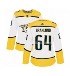 Women's Nashville Predators #64 Mikael Granlund Authentic White Away Hockey Jersey