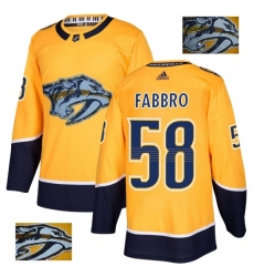 Men's Adidas Nashville Predators #58 Dante Fabbro Authentic Gold Fashion Gold NHL Jersey