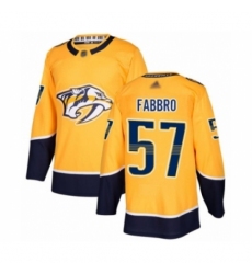 Men's Nashville Predators #57 Dante Fabbro Authentic Gold Home Hockey Jersey