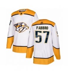 Men's Nashville Predators #57 Dante Fabbro Authentic White Away Hockey Jersey