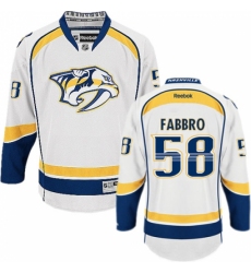 Men's Reebok Nashville Predators #58 Dante Fabbro Authentic White Away NHL Jersey