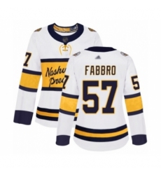 Women's Nashville Predators #57 Dante Fabbro Authentic White 2020 Winter Classic Hockey Jersey