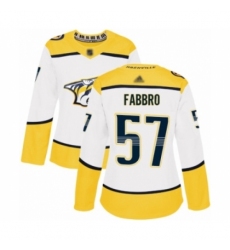 Women's Nashville Predators #57 Dante Fabbro Authentic White Away Hockey Jersey