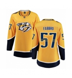 Women's Nashville Predators #57 Dante Fabbro Fanatics Branded Gold Home Breakaway Hockey Jersey