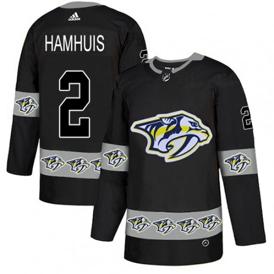 Men's Adidas Nashville Predators #2 Dan Hamhuis Authentic Black Team Logo Fashion NHL Jersey Men's Adidas Nashville Predators #2 Dan Hamhuis Authentic Black Team Logo Fashion NHL Jersey