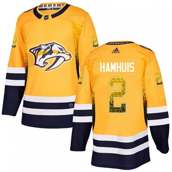 Men's Adidas Nashville Predators #2 Dan Hamhuis Authentic Gold Drift Fashion NHL Jersey Men's Adidas Nashville Predators #2 Dan Hamhuis Authentic Gold Drift Fashion NHL Jersey