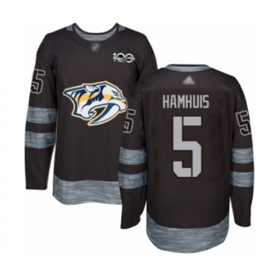 Men's Nashville Predators #5 Dan Hamhuis Authentic Black 1917-2017 100th Anniversary Hockey Jersey Men's Nashville Predators #5 Dan Hamhuis Authentic Black 1917-2017 100th Anniversary Hockey Jersey