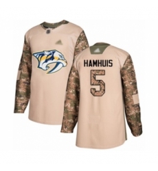 Men's Nashville Predators #5 Dan Hamhuis Authentic Camo Veterans Day Practice Hockey Jersey