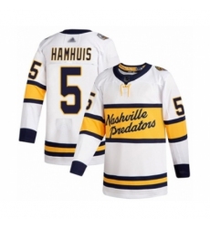 Men's Nashville Predators #5 Dan Hamhuis Authentic White 2020 Winter Classic Hockey Jersey
