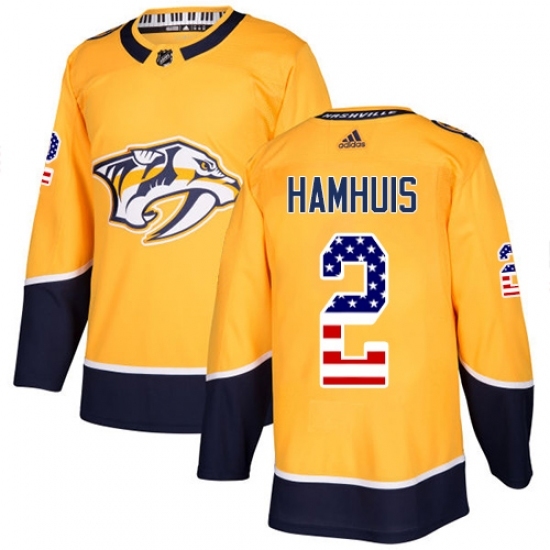 Youth Adidas Nashville Predators #2 Dan Hamhuis Authentic Gold USA Flag Fashion NHL Jersey Youth Adidas Nashville Predators #2 Dan Hamhuis Authentic Gold USA Flag Fashion NHL Jersey