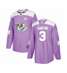 Men's Nashville Predators #3 Steven Santini Authentic Purple Fights Cancer Practice Hockey Jersey