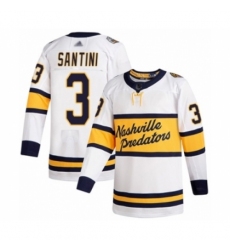 Men's Nashville Predators #3 Steven Santini Authentic White 2020 Winter Classic Hockey Jersey