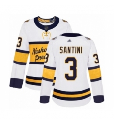 Women's Nashville Predators #3 Steven Santini Authentic White 2020 Winter Classic Hockey Jersey