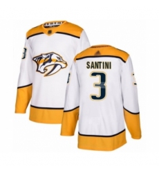 Youth Nashville Predators #3 Steven Santini Authentic White Away Hockey Jersey