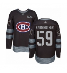 Men's Montreal Canadiens #59 Gianni Fairbrother Authentic Black 1917-2017 100th Anniversary Hockey Jersey