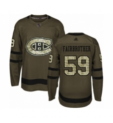 Men's Montreal Canadiens #59 Gianni Fairbrother Authentic Green Salute to Service Hockey Jersey