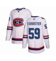 Men's Montreal Canadiens #59 Gianni Fairbrother Authentic White 2017 100 Classic Hockey Jersey