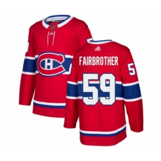 Youth Montreal Canadiens #59 Gianni Fairbrother Authentic Red Home Hockey Jersey Youth Montreal Canadiens #59 Gianni Fairbrother Authentic Red Home Hockey Jersey