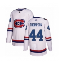 Men's Montreal Canadiens #44 Nate Thompson Authentic White 2017 100 Classic Hockey Jersey