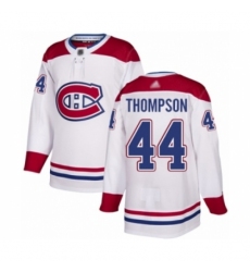 Youth Montreal Canadiens #44 Nate Thompson Authentic White Away Hockey Jersey