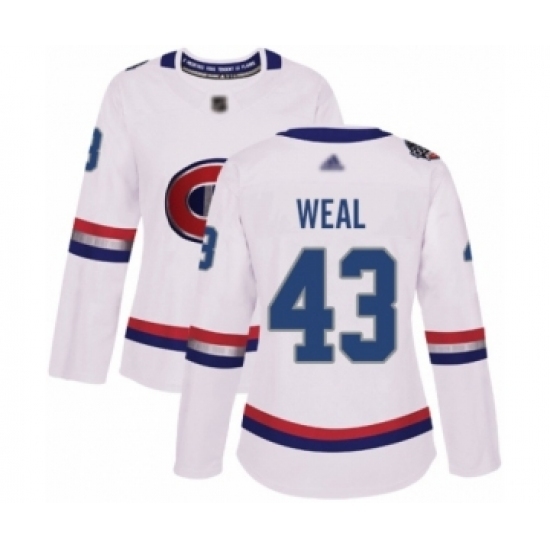 Women's Montreal Canadiens #43 Jordan Weal Authentic White 2017 100 Classic Hockey Jersey Women's Montreal Canadiens #43 Jordan Weal Authentic White 2017 100 Classic Hockey Jersey
