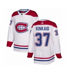 Men's Montreal Canadiens #37 Keith Kinkaid Authentic White Away Hockey Jersey