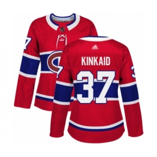 Women's Montreal Canadiens #37 Keith Kinkaid Authentic Red Home Hockey Jersey Women's Montreal Canadiens #37 Keith Kinkaid Authentic Red Home Hockey Jersey