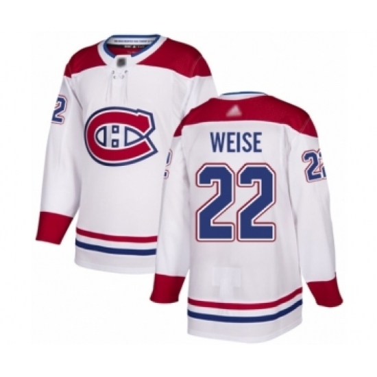Men's Montreal Canadiens #22 Dale Weise Authentic White Away Hockey Jersey Men's Montreal Canadiens #22 Dale Weise Authentic White Away Hockey Jersey