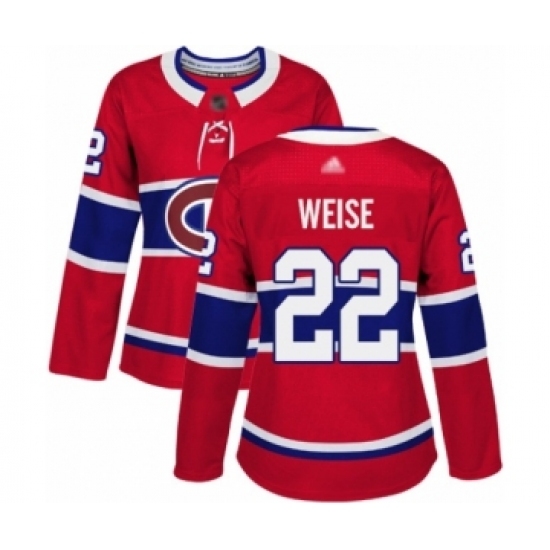 Women's Montreal Canadiens #22 Dale Weise Authentic Red Home Hockey Jersey Women's Montreal Canadiens #22 Dale Weise Authentic Red Home Hockey Jersey