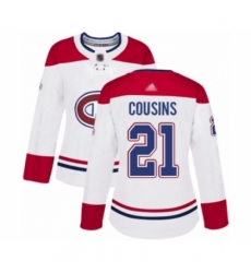 Women's Montreal Canadiens #21 Nick Cousins Authentic White Away Hockey Jersey Women's Montreal Canadiens #21 Nick Cousins Authentic White Away Hockey Jersey