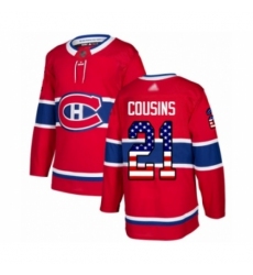 Youth Montreal Canadiens #21 Nick Cousins Authentic Red USA Flag Fashion Hockey Jersey Youth Montreal Canadiens #21 Nick Cousins Authentic Red USA Flag Fashion Hockey Jersey